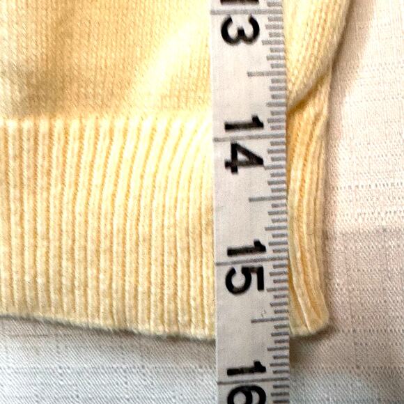 Cable Knit Sweater Women's XL Cotton Butter Yellow Preppy Yacht Coastal Grandma - Picture 6 of 7